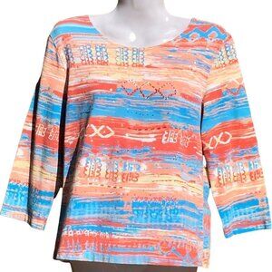 Christina Hope Scoop Neck Beachy Tee 3/4 Sleeve